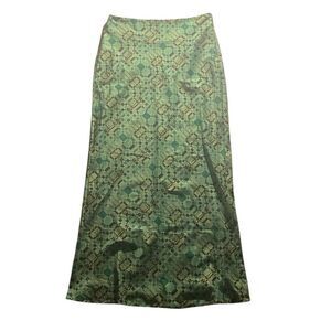 Princess Polly Green Geometric print Maxi skirt side zip 8